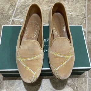 Custom Stubbs and Wootton loafers with metallic barbed wire size 8.5